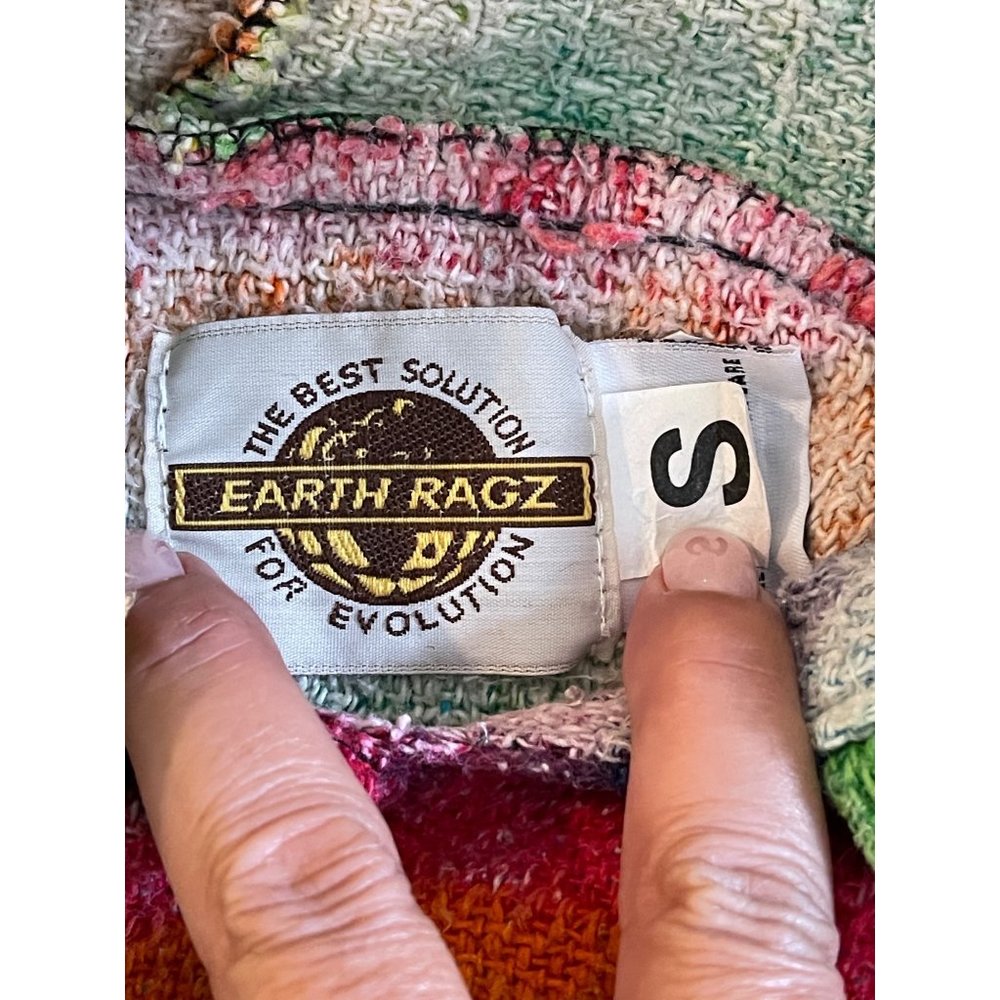 Earth Ragz Cropped Psychedelic Tie Dye Hoodie Sweater Sz SM - Picture 3 of 5